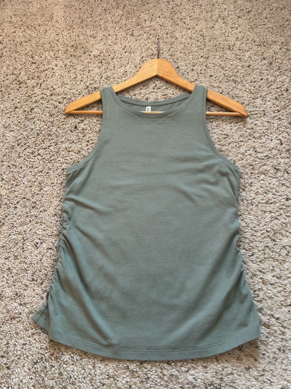 Soma Olive Green Ruched-Side Tank Top
